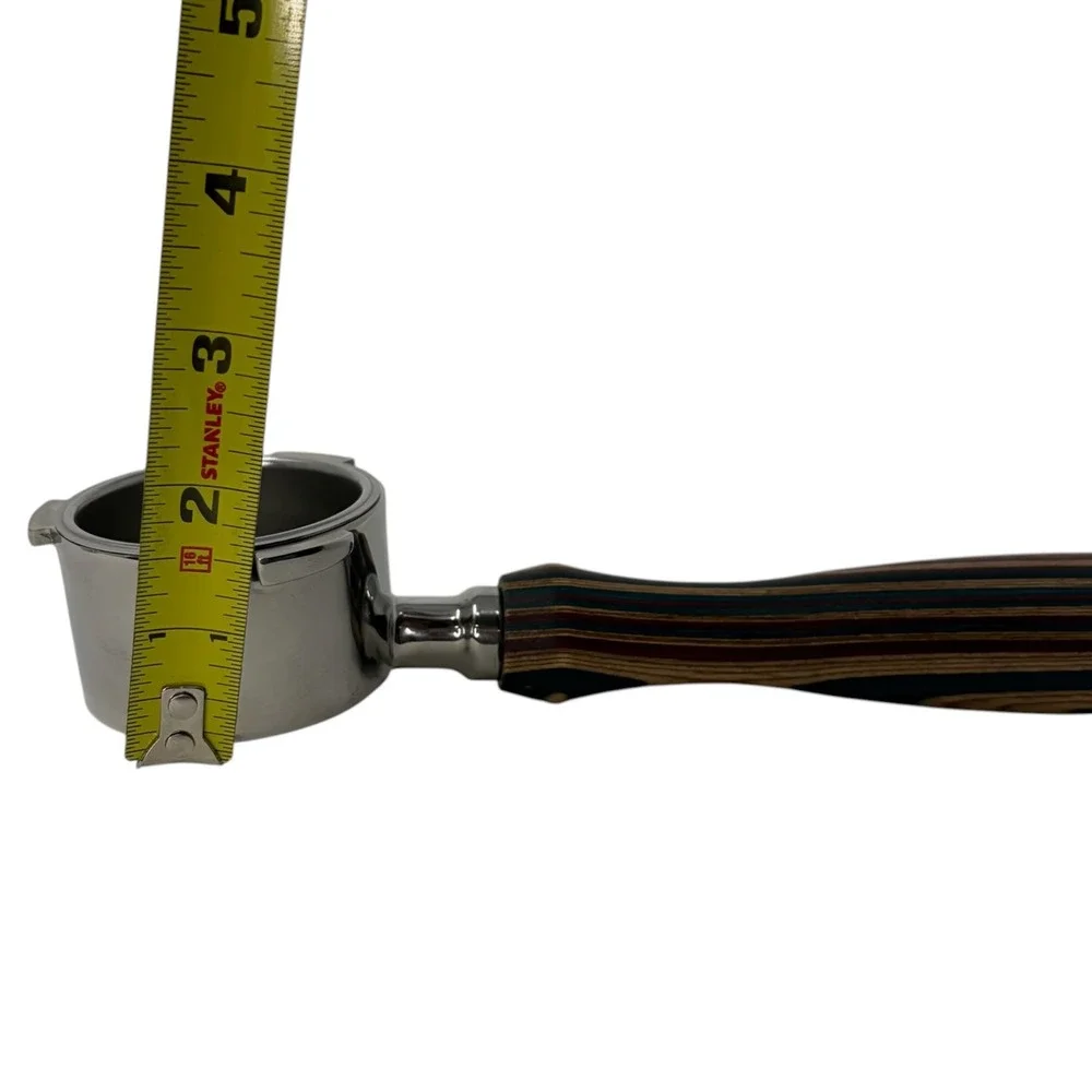 Espresso Portafilter 51mm Stainless Steel w/ Multicolor‎ Wood Grain Handle